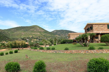 typical landscape in Sardinia in spring, Italy