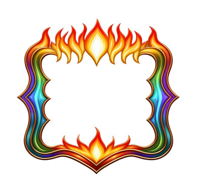 Fiery edge frame: fire border PNG frame on a clear background.