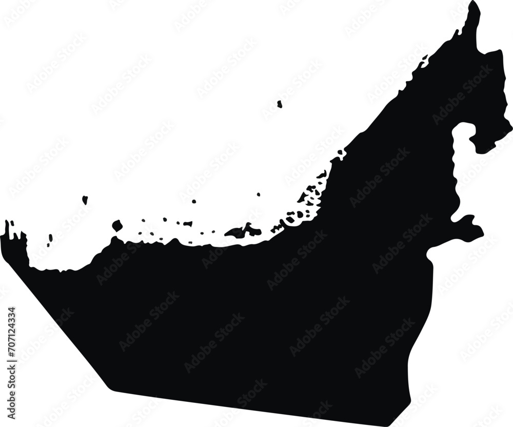 Wall mural High detailed vector map - United Arab Emirates flag map of United Arab Emirates.