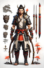Ancient Samurai Warrior Character