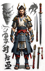 Ancient Samurai Warrior Character