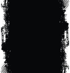 Grunge backgrounds set. Brush black paint ink stroke over square frame. Vector illustration