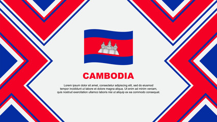 Cambodia Flag Abstract Background Design Template. Cambodia Independence Day Banner Wallpaper Vector Illustration. Cambodia Vector