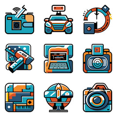 The modern icon set contains 9 icons