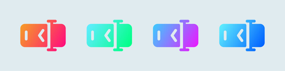 Rename solid icon in gradient colors. Write signs vector illustration.