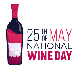National Wine Day May 25th. Vector illustration. Holiday poster