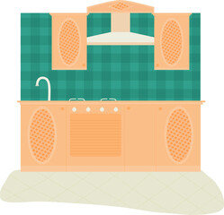 Retro boombox vector illustration on a white background. Cartoon style portable stereo, music, audio theme.
