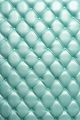 Seamless light pastel cyan diamond tufted upholstery background texture