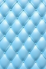 Fototapeta na wymiar Seamless light pastel electric blue diamond tufted upholstery background texture 