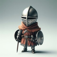 a figurine of a knight with a sword and a shield.
 - obrazy, fototapety, plakaty