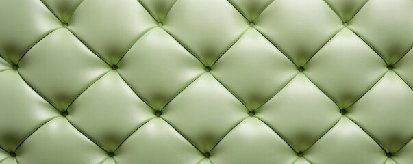 Seamless light pastel green diamond tufted upholstery background texture