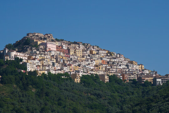 View of Calitri, in Avellino province, Italy