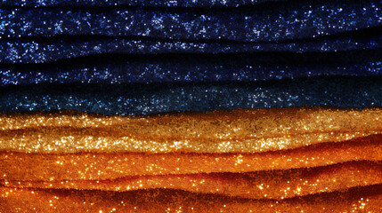 Blue and orange Glitter textures background