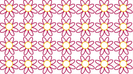vector seamless pattern with pink flowers