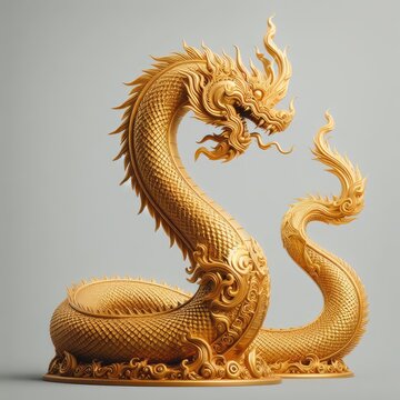 golden dragon statue on the wall
