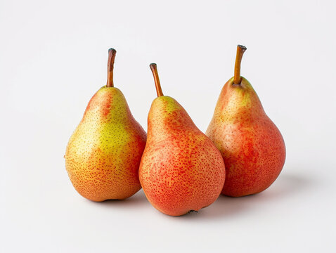 Fresh pear fruits isolated on white background. Minimalist style. 