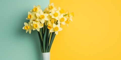 bunch of daffodils - obrazy, fototapety, plakaty