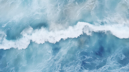 Fototapeta premium Water surface, Waves of water of the river and the sea meet each other during high tide and low tide top view, Ai generated image 
