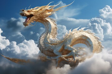 chinese dragon statue on sky