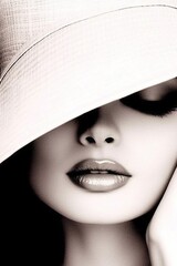 Femme élégante avec chapeau