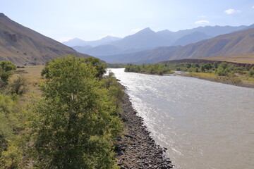 Kazarman, Kyrgyzstan: the river naryn in the mountains