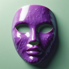 purrple mask on a green background
