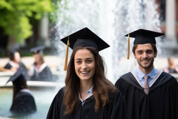 students in graduation cap