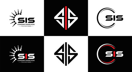 SIS logo. S I S design. White SIS letter. SIS, S I S letter logo design. Initial letter SIS letter logo set, linked circle uppercase monogram logo. S I S letter logo vector design.	

