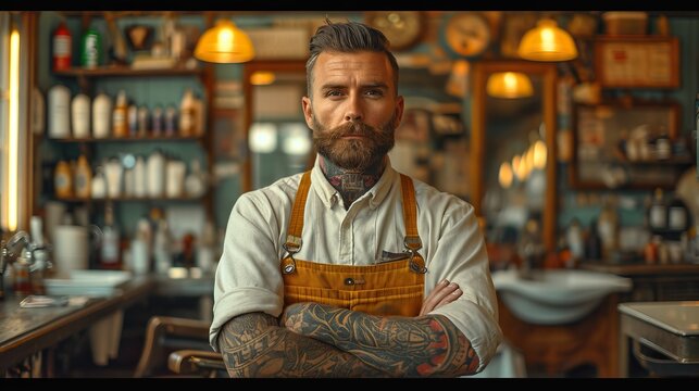 Mod&egrave;le homme hipster barber vintage