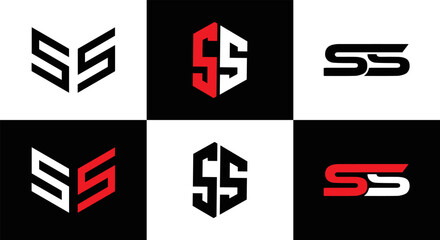 SS logo. S S design. White SS letter. SS, S S letter logo design. Initial letter SS letter logo set, linked circle uppercase monogram logo. S S letter logo vector design.	
 - obrazy, fototapety, plakaty