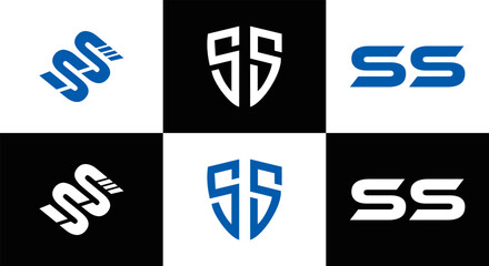 SS logo. S S design. White SS letter. SS, S S letter logo design. Initial letter SS letter logo set, linked circle uppercase monogram logo. S S letter logo vector design.	
