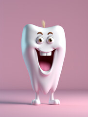 Cute teeth character animated, cartoon style, animated expressions, quirky expressions, playful...