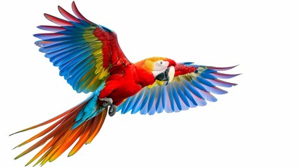 Colorful Parrot Soaring Through the Air in Vibrant Flight