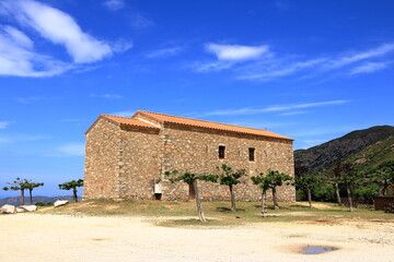 Appietto, Corse, Corsica, France - aerial view over a small village