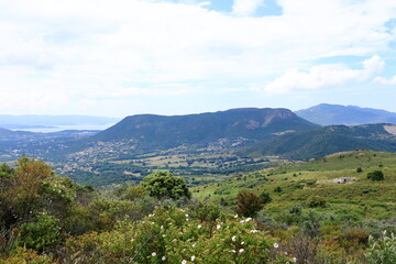 Fototapeta na wymiar View from the top of Monte Gozzi, Corsica