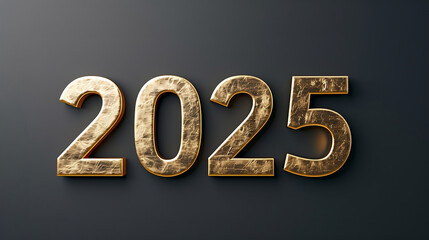 2024 Happy New Year 3d Number Gold, new year concept, 2025, happy new year, golden ballon, celebration background, isolated, 2025 celebration. Helium balloon. Golden Yellow foil color. Generative Ai - obrazy, fototapety, plakaty
