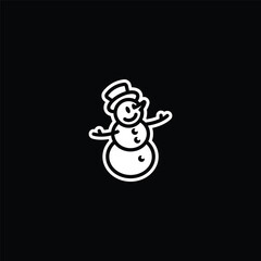 Original vector illustration. The icon of a kind snowman in a top hat.