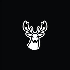 Fototapeta premium Original vector illustration. A deer icon with big horns.