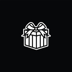 Original vector illustration. The icon of a gift box with a bow.