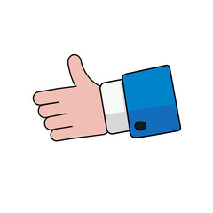 Thumb up hand icon flat business man vector illustration