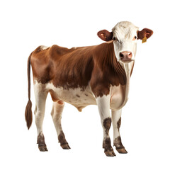 Cow isolated on white or transparent background