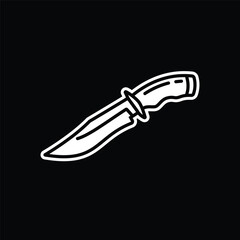 Fototapeta premium Original vector illustration. Contour icon of a camping knife.