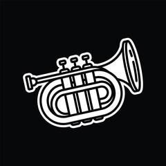 Original vector illustration. A contour icon. A wind musical instrument. Tube. A design element.