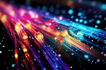 Fototapeta premium high speed line abstract technology background digital fiber hi tech concept