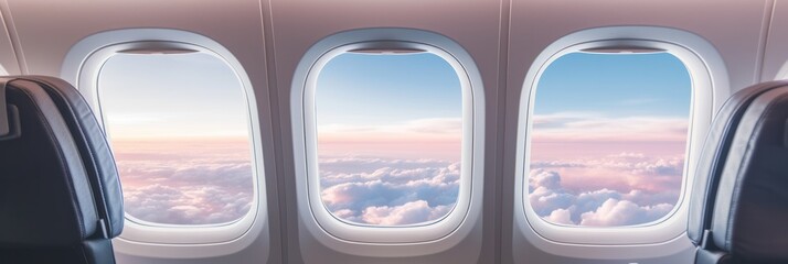 artistic window designs on aircraft, plane window simulation, mockup design for journey and transit...