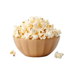 Popcorn in a bowl on transparent background