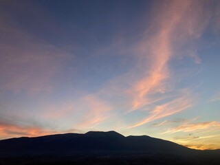 sunset over the mountains