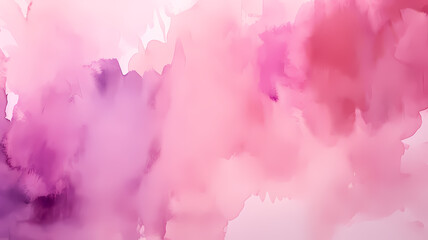 Obraz premium Abstract watercolor drawing featuring a palette of pale pink red and violet hues, with a dominant pink color. Ideal art background for design purposes, showcasing elements of water and grunge