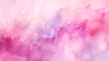 Abstract watercolor drawing featuring a palette of pale pink red and violet hues, with a dominant pink color. Ideal art background for design purposes, showcasing elements of water and grunge