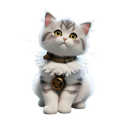 Cute Cat With Steampunk Style PNG Transparent Background